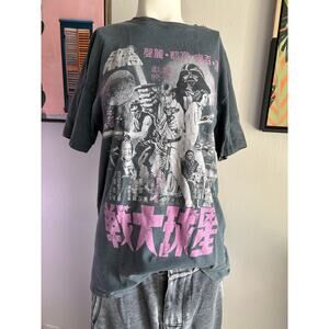 H&M Star Wars Graphic T Shirt Japanese Darth Vader Luke Skywalker Tee Size S